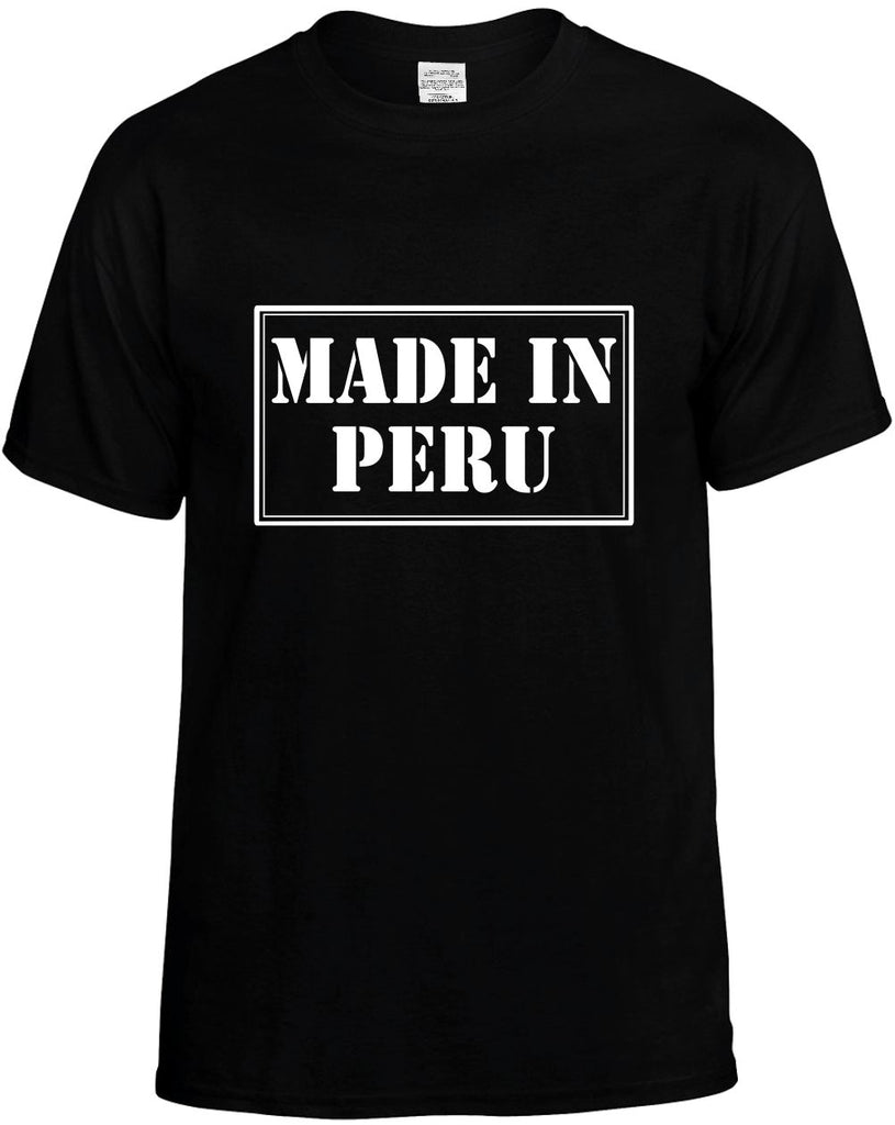 made in peru mens funny t-shirt black