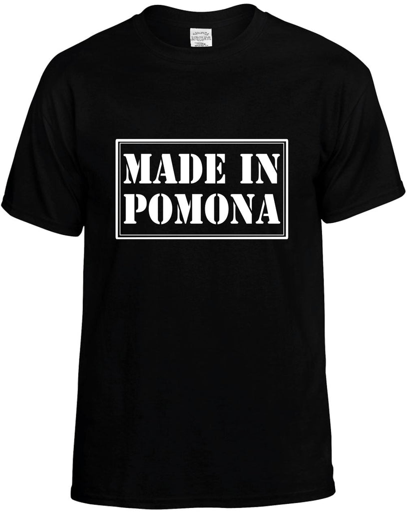 made in pomona mens funny t-shirt black