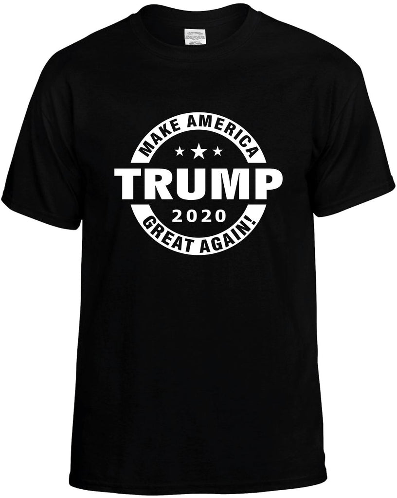 trump make america great again 2020 badge mens funny t-shirt black