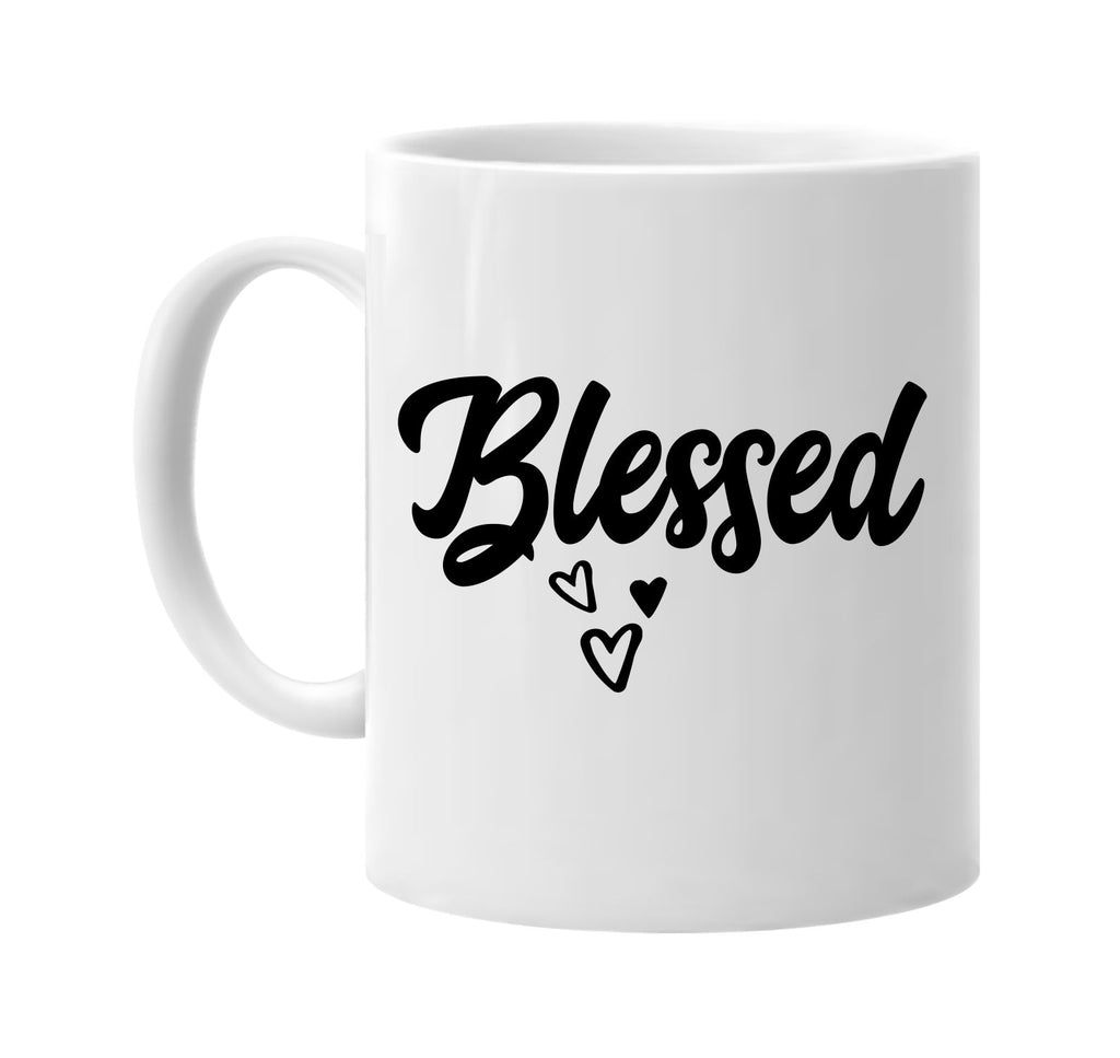 blessed w 3 hearts signature outlet novelty coffee cup mug graphic gift ideas gifts for the family mom dad