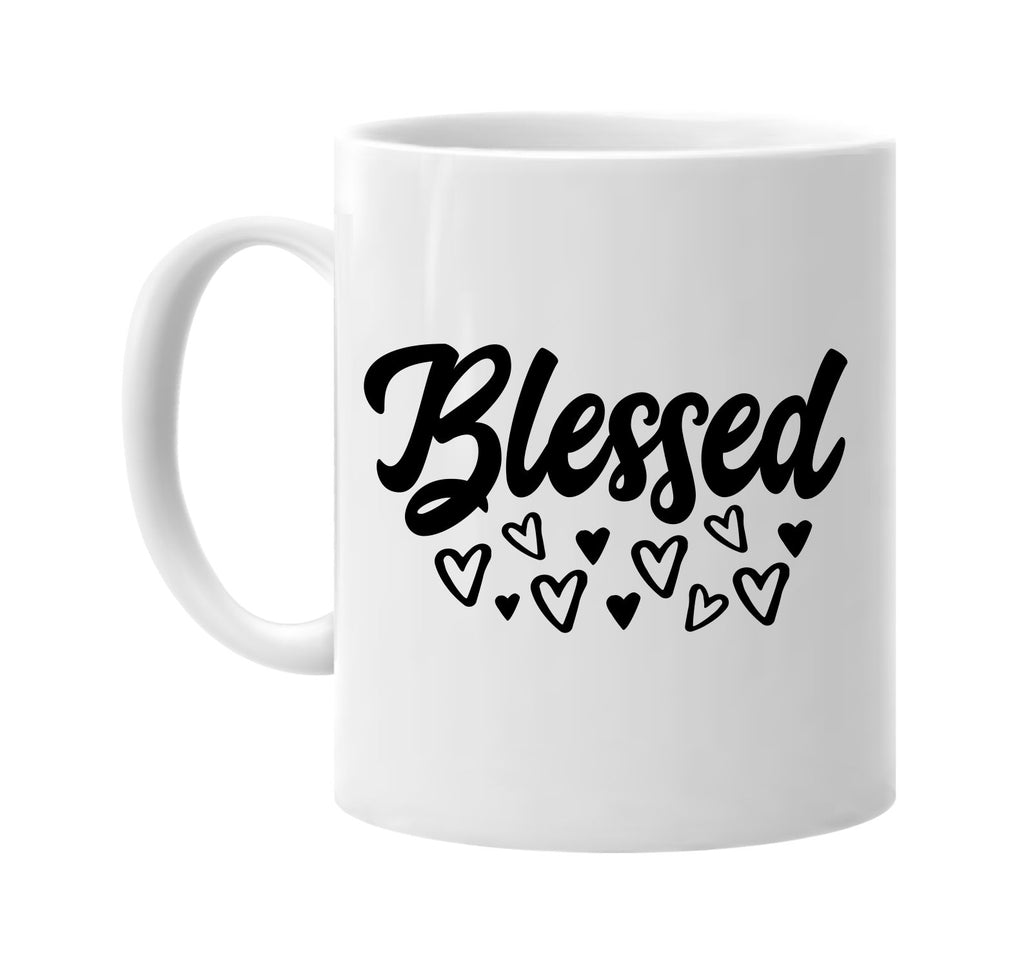 blessed w lots of hearts signature outlet novelty coffee cup mug graphic gift ideas gifts for the family mom dad