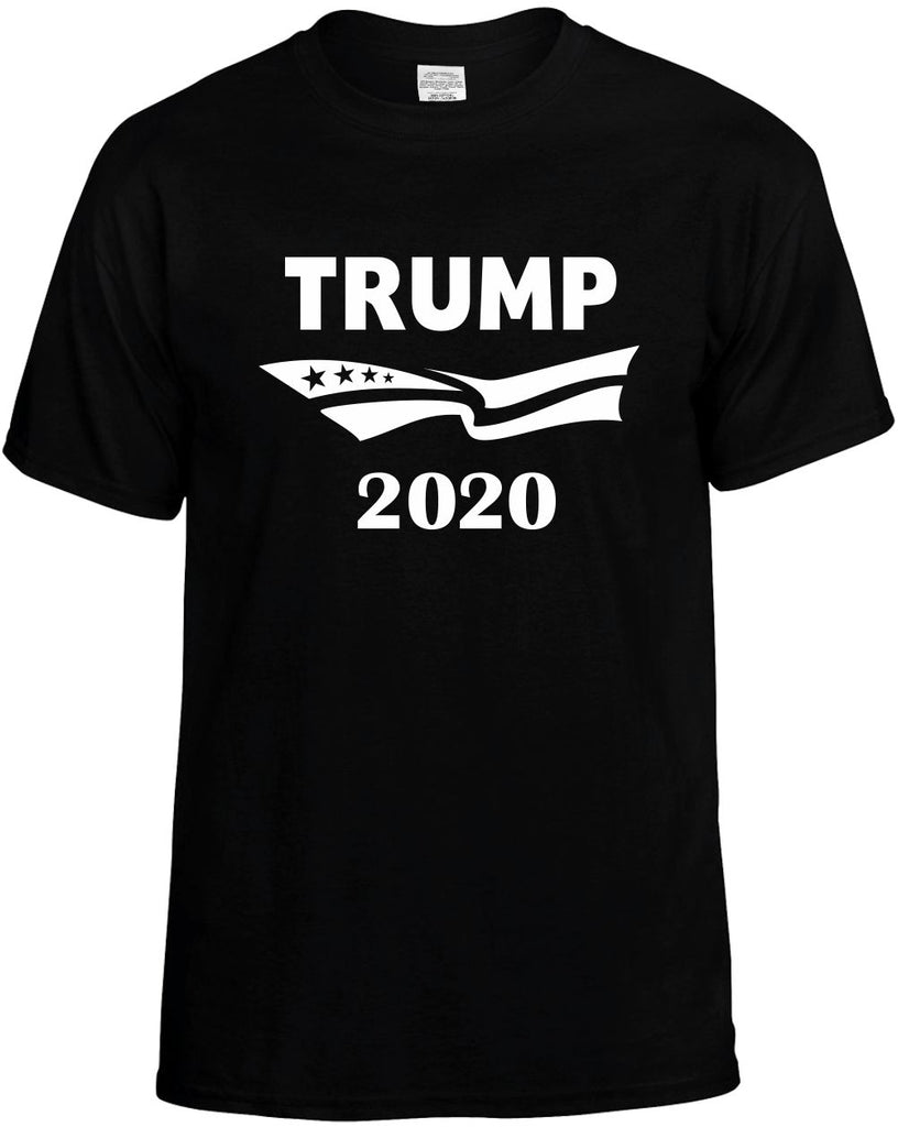 trump 2020 w flag president election mens funny t-shirt black