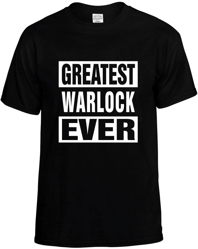 greatest warlock ever mens funny t-shirt black