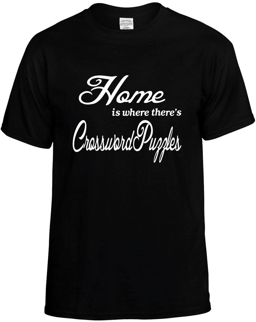 home is where theres crossword puzzles mens funny t-shirt black