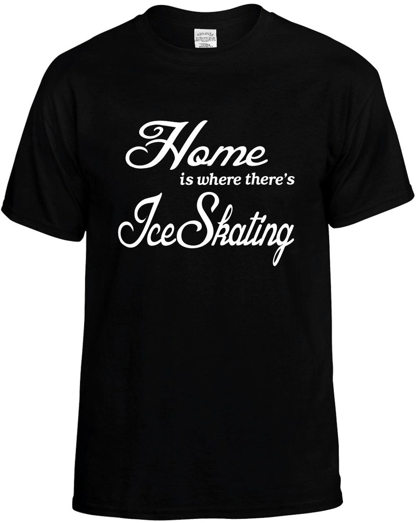 home is where theres ice skating mens funny t-shirt black