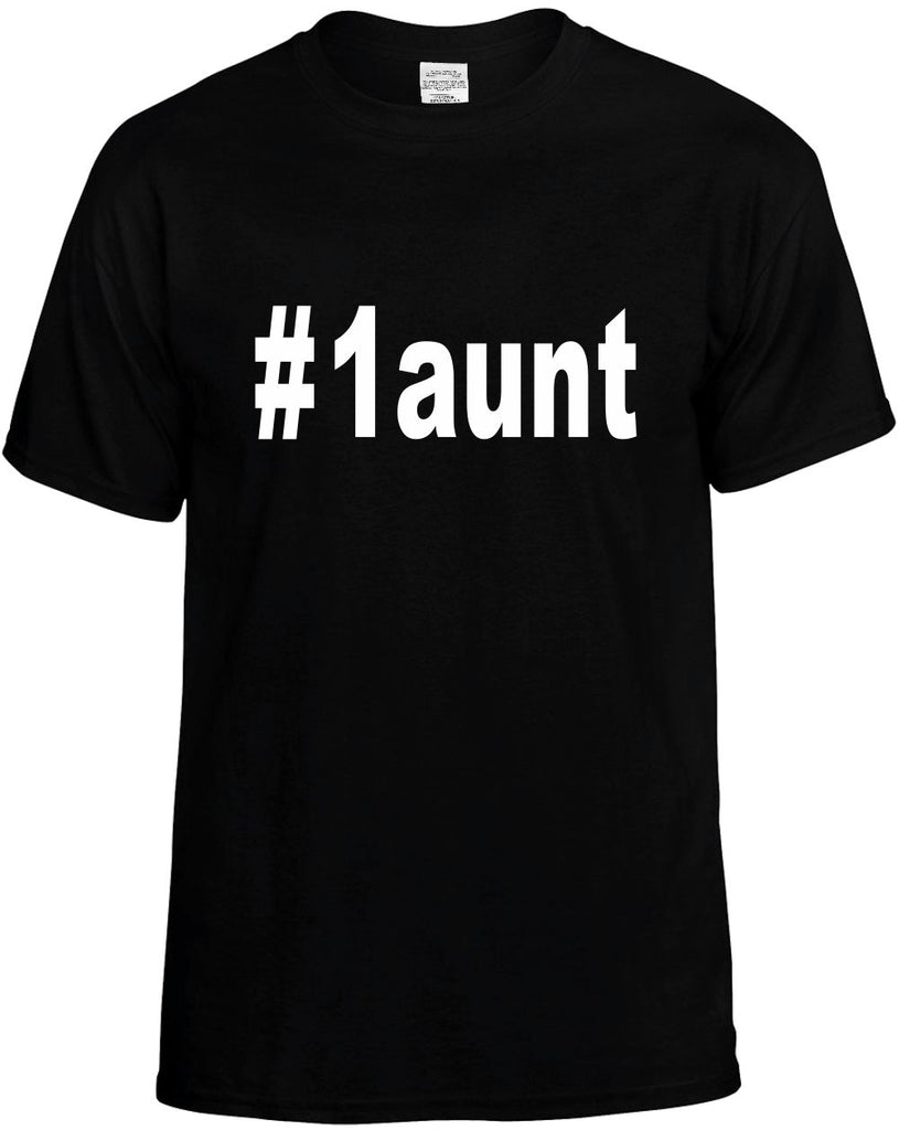 #1aunt hashtag tee shirt mens funny t-shirt black