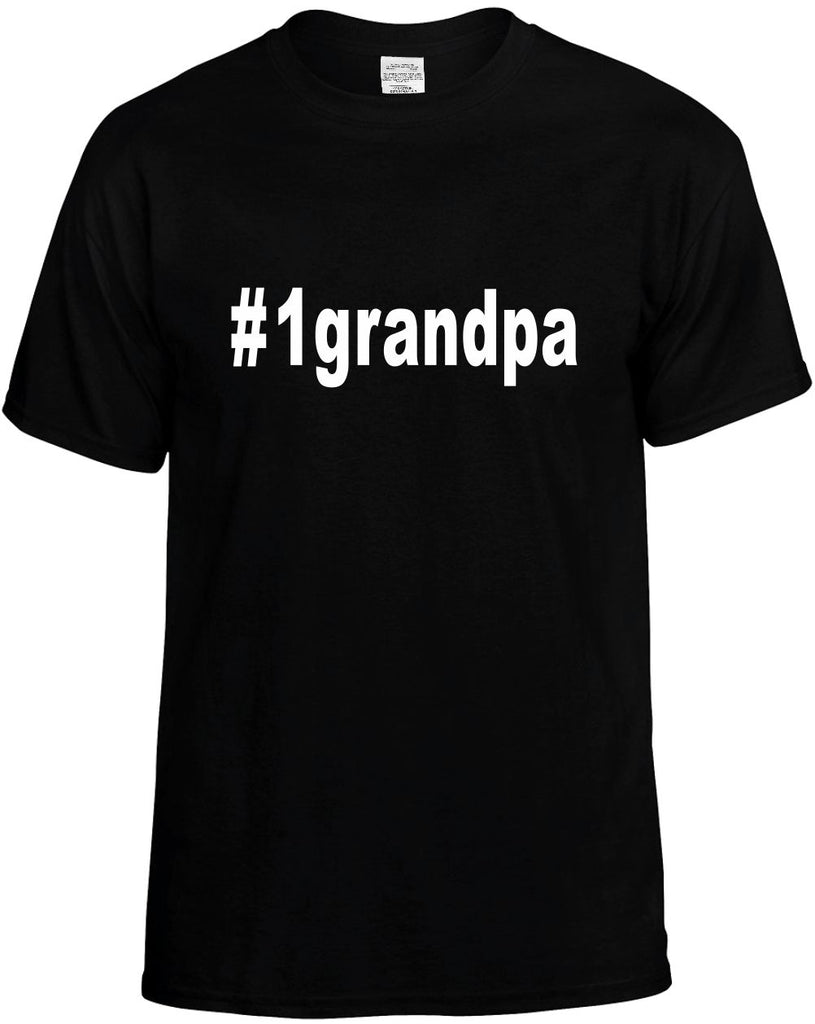 #1grandpa hashtag tee shirt mens funny t-shirt black