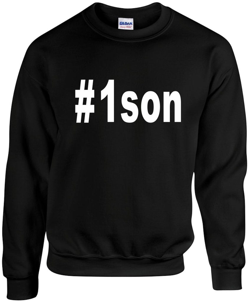 1 son hashtag unisex crewneck sweatshirt black signature outlet novelty 