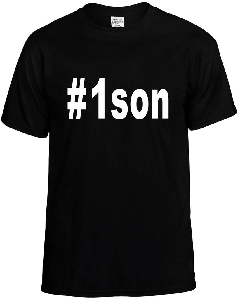 #1son hashtag tee shirt mens funny t-shirt black