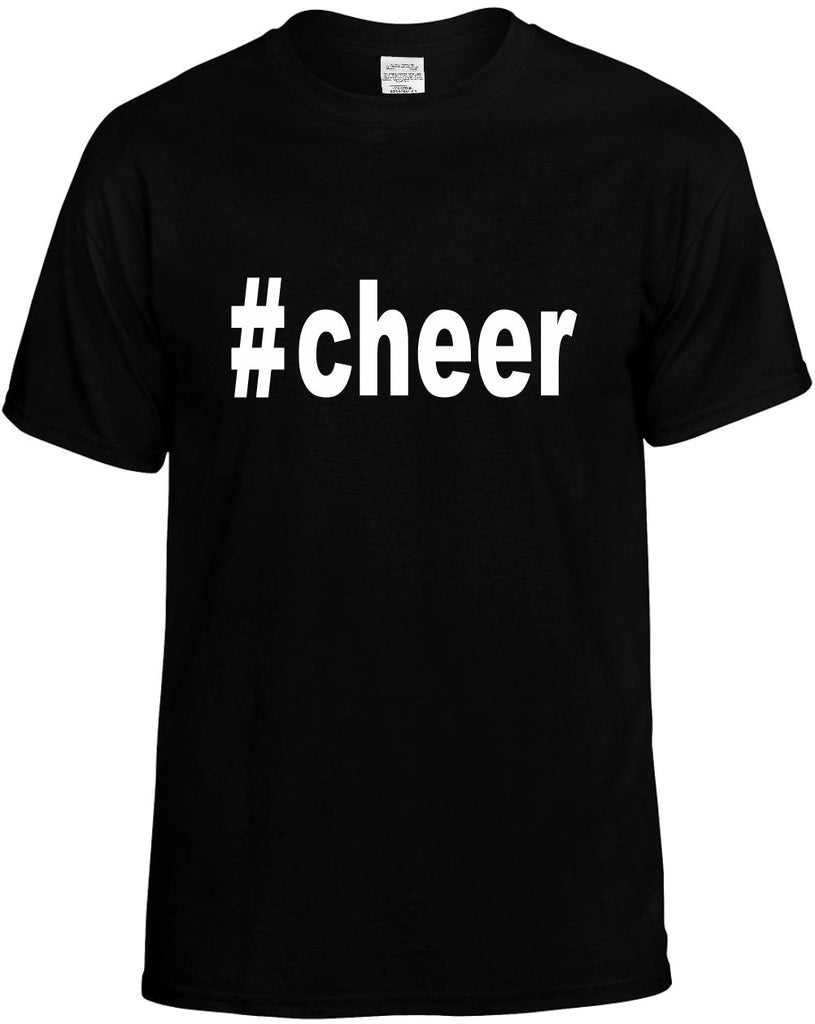 #cheer hashtag tee shirt mens funny t-shirt black