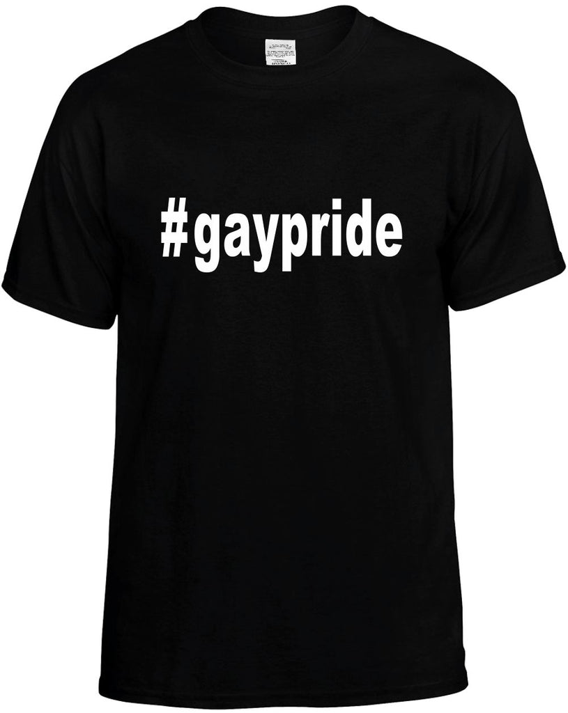 #gaypride hashtag tee shirt mens funny t-shirt black