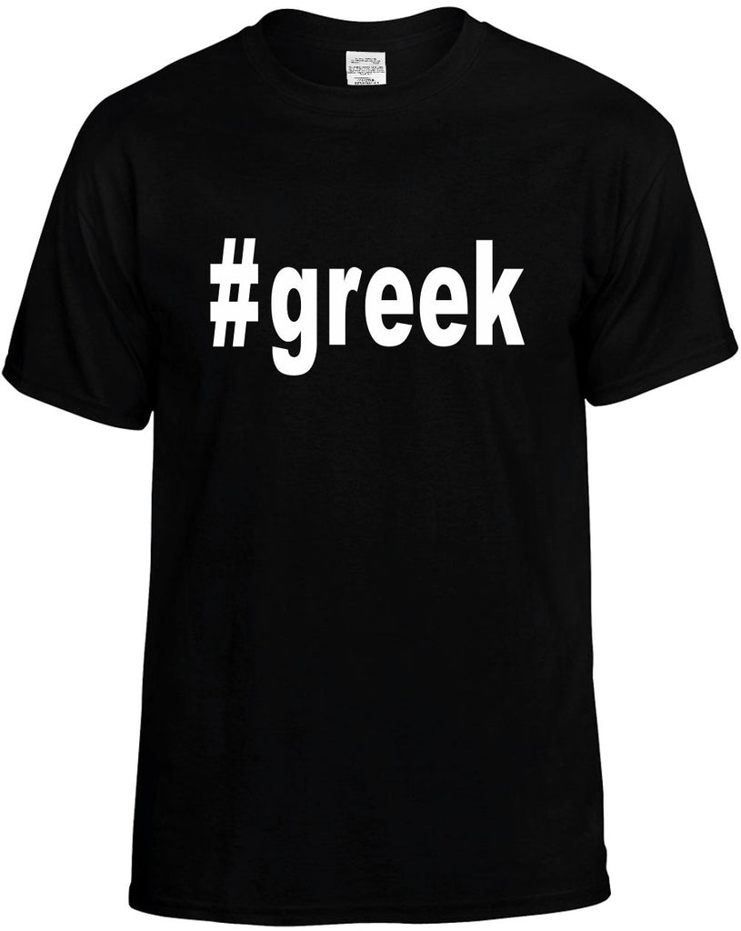 #greek hashtag tee shirt mens funny t-shirt black