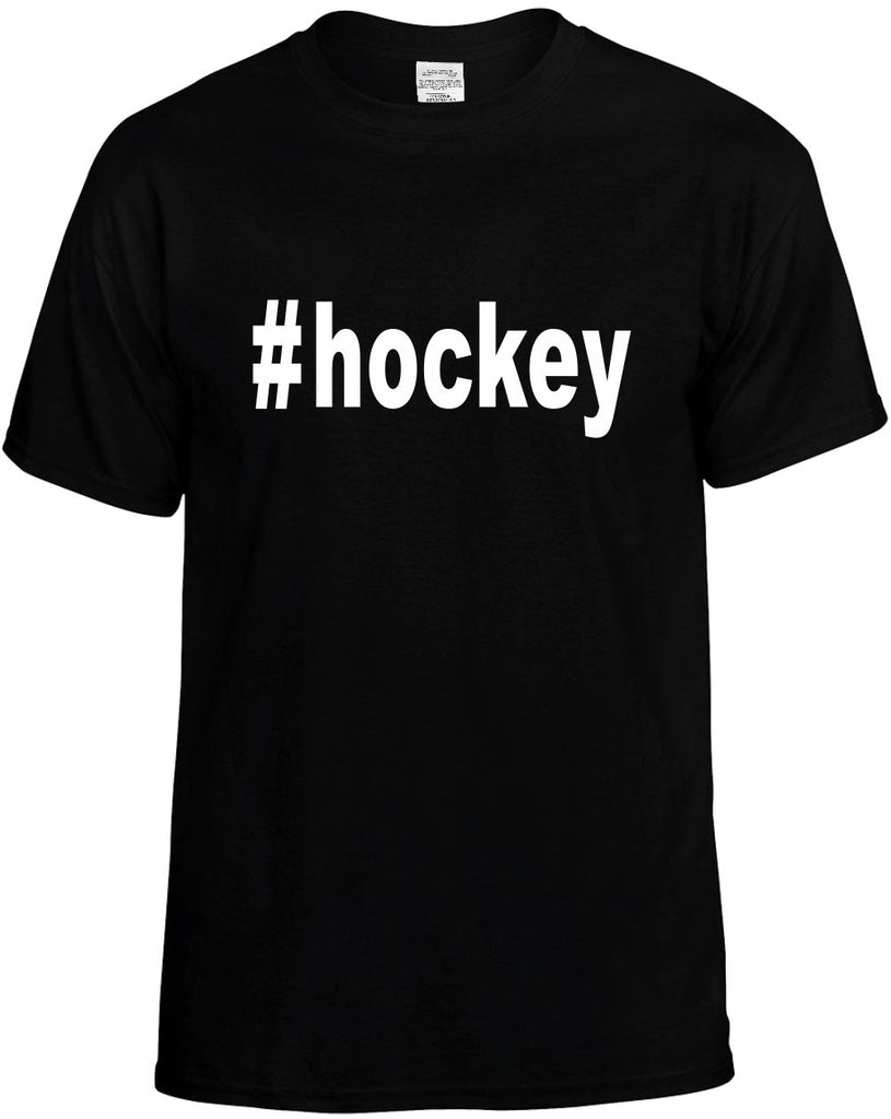 #hockey hashtag tee shirt mens funny t-shirt black