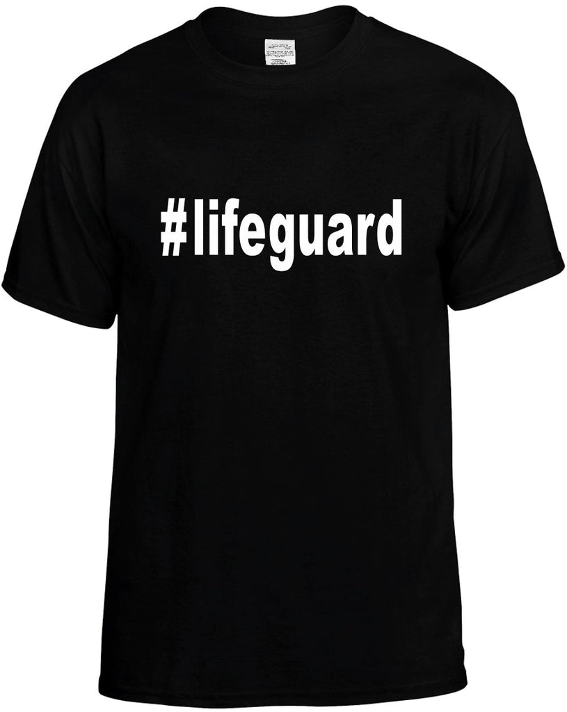 #lifeguard hashtag tee shirt mens funny t-shirt black