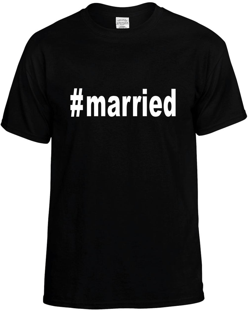 #married hashtag tee shirt mens funny t-shirt black