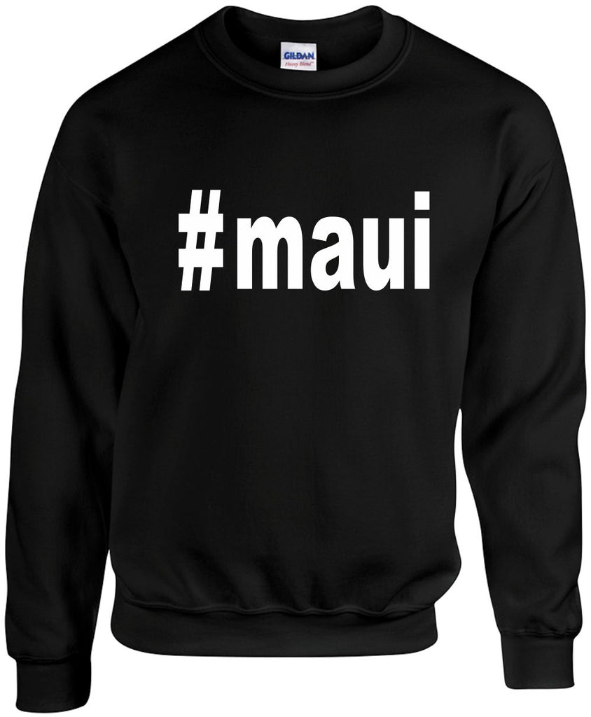 maui hashtag unisex crewneck sweatshirt black signature outlet novelty 