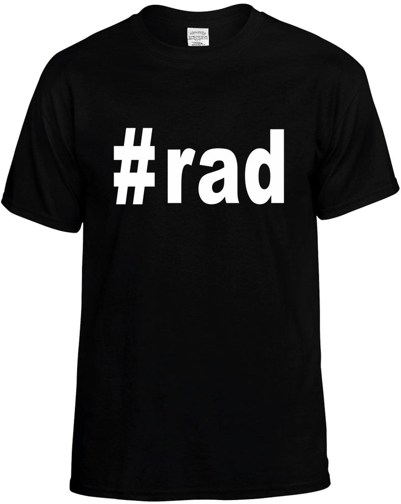 #rad hashtag tee shirt mens funny t-shirt black