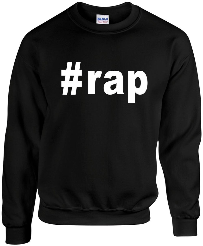 rap hashtag unisex crewneck sweatshirt black signature outlet novelty 