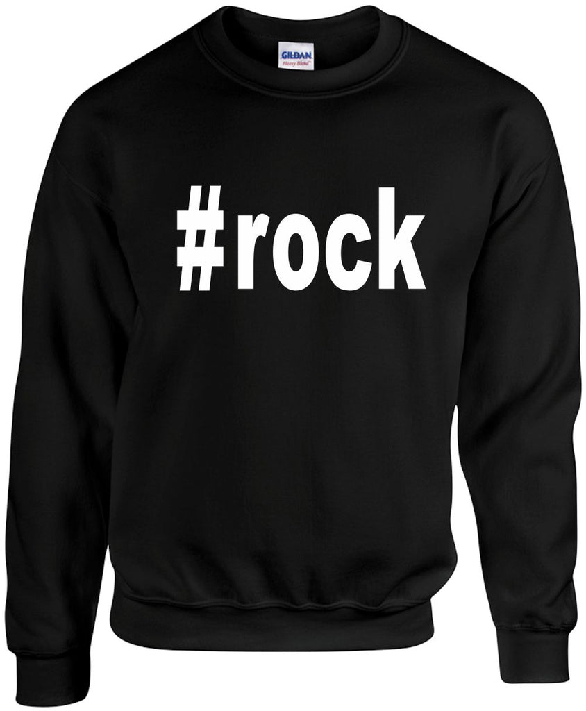 rock hashtag unisex crewneck sweatshirt black signature outlet novelty 