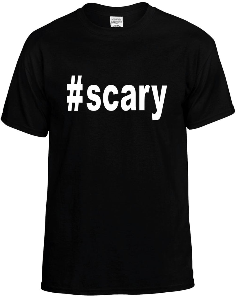 #scary hashtag tee shirt mens funny t-shirt black