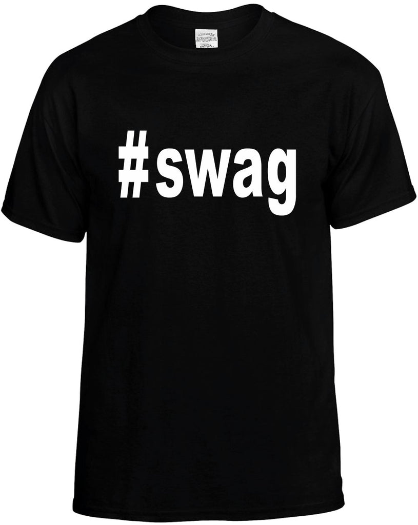 #swag hashtag tee shirt mens funny t-shirt black