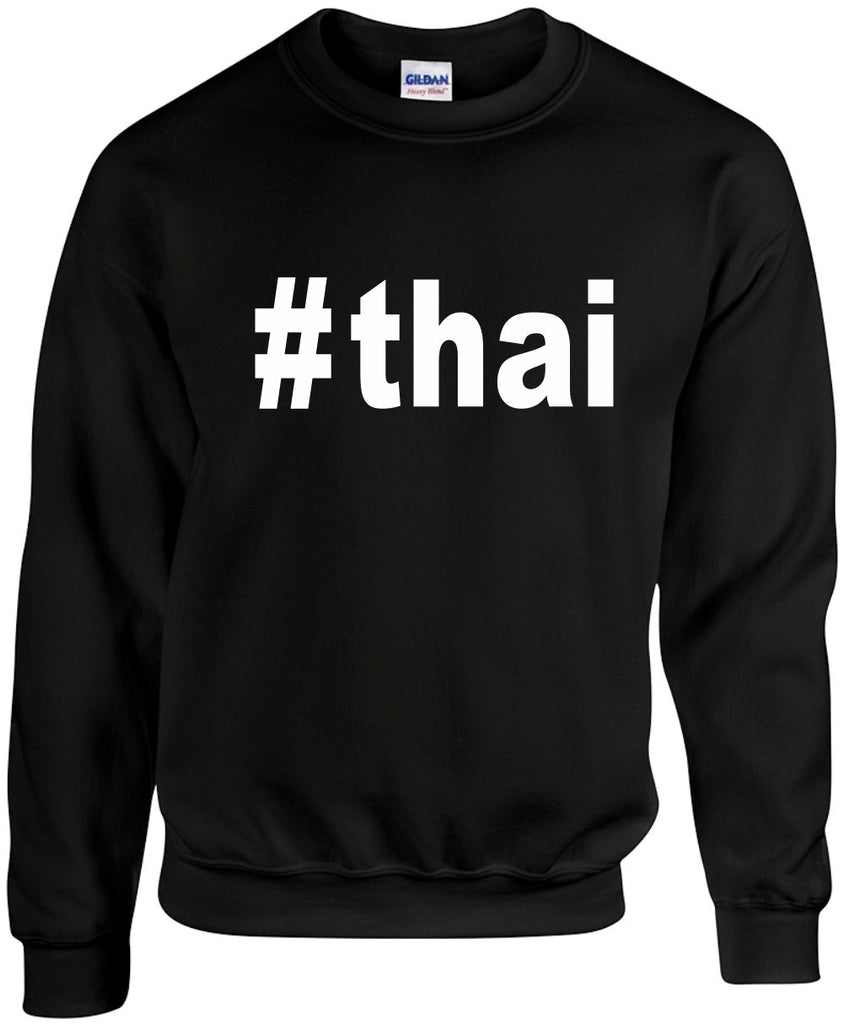 thai hashtag unisex crewneck sweatshirt black signature outlet novelty 