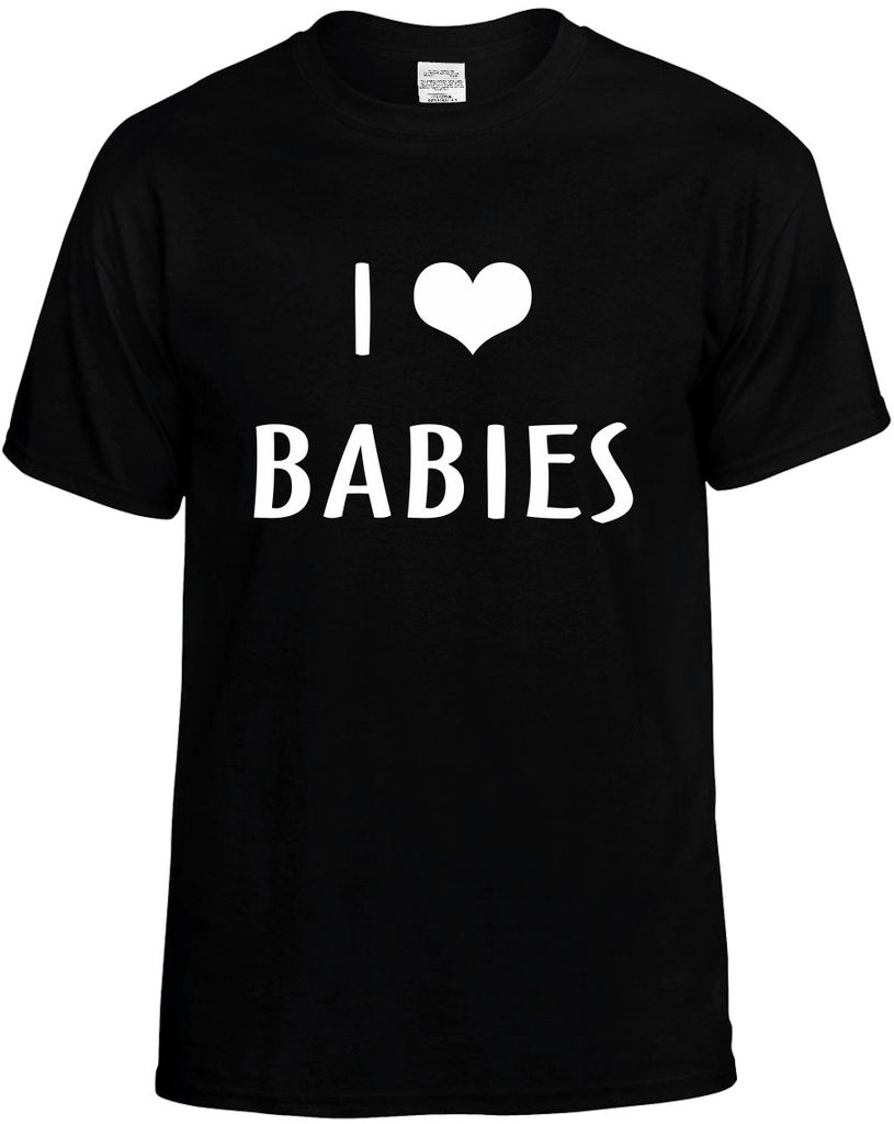 i love heart babies mens funny t-shirt black