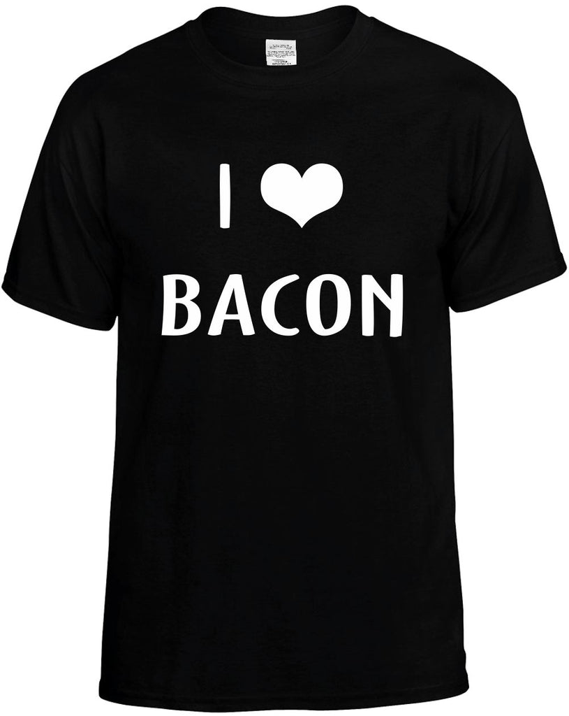 i love heart bacon mens funny t-shirt black