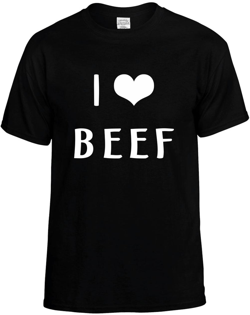 i love heart beef mens funny t-shirt black