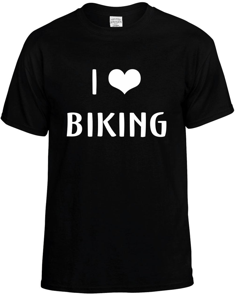 i love heart biking mens funny t-shirt black