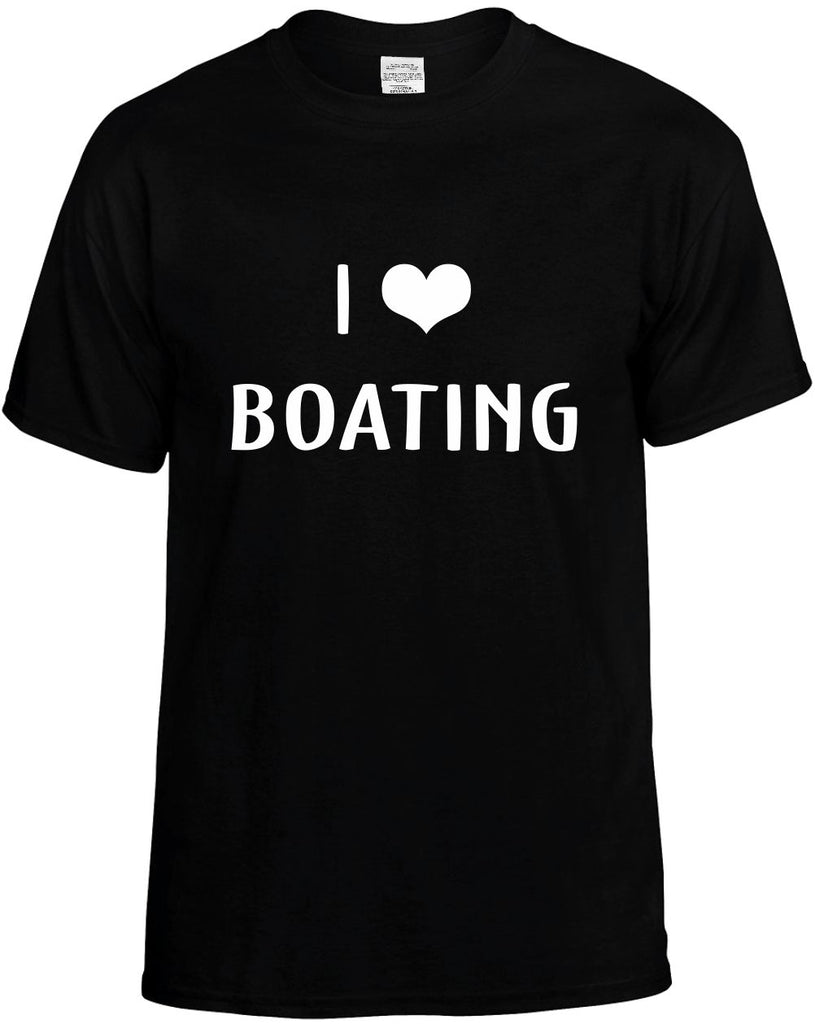 i love heart boating mens funny t-shirt black