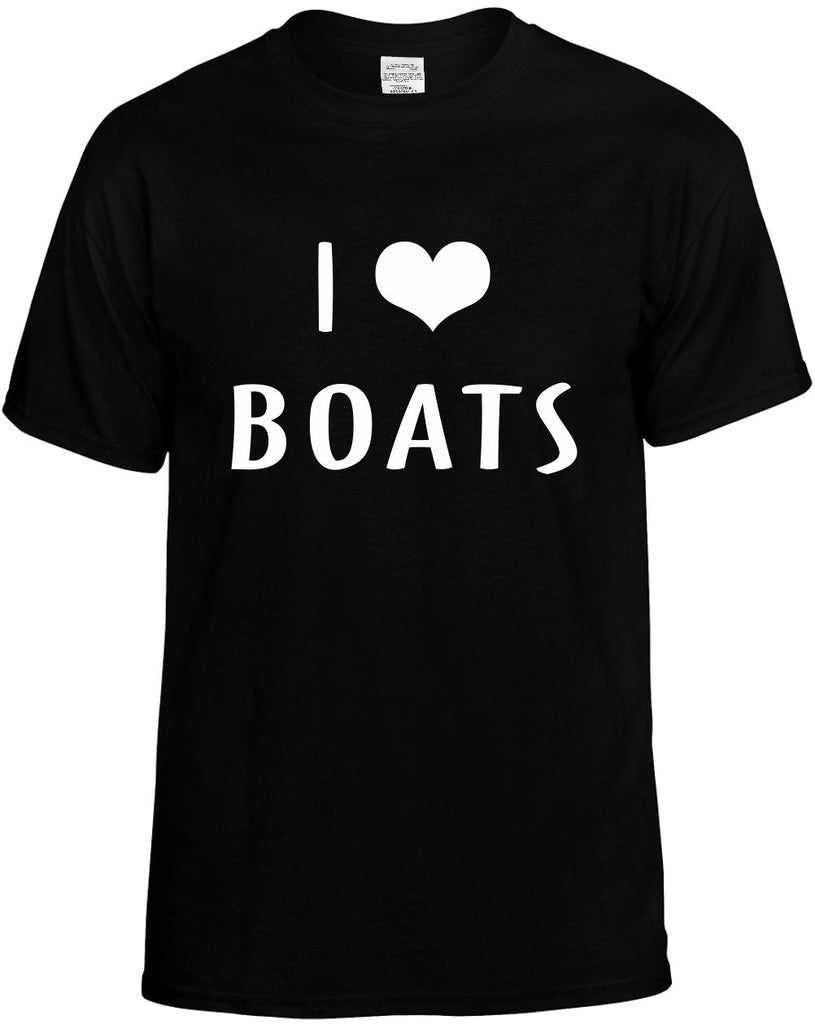 i love heart boats mens funny t-shirt black