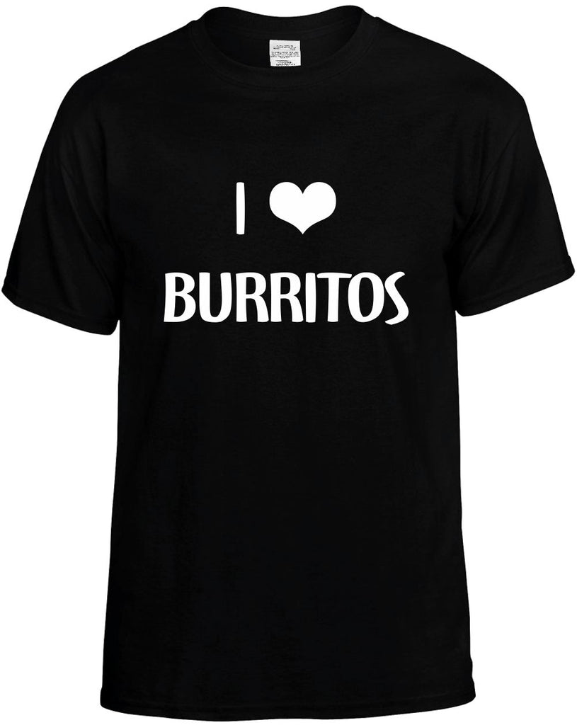 i love heart burritos mens funny t-shirt black