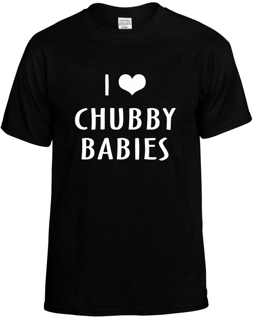 i love heart chubby babies mens funny t-shirt black