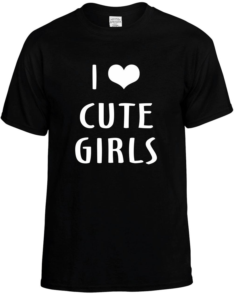 i love heart cute girls mens funny t-shirt black