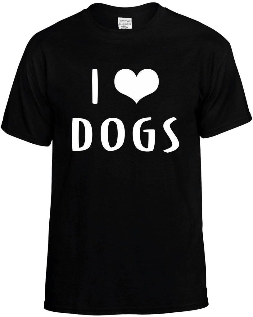 i love heart dogs mens funny t-shirt black