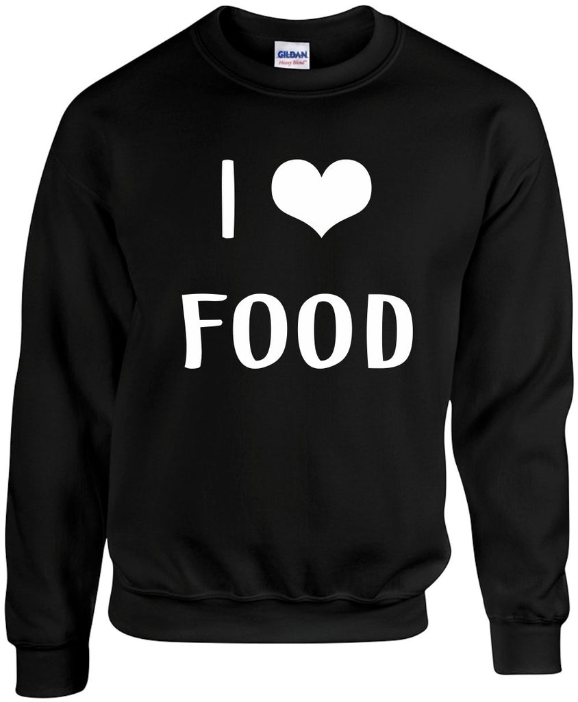 i love heart food unisex crewneck sweatshirt black signature outlet novelty 