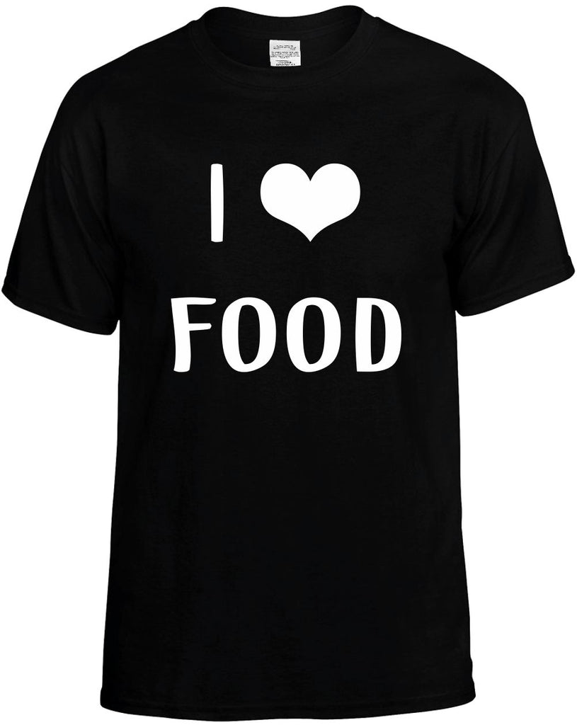 i love heart food mens funny t-shirt black