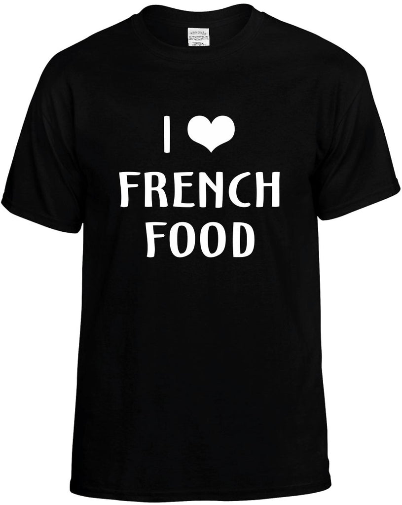 i love heart french food mens funny t-shirt black