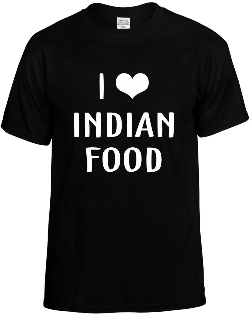 i love heart indian food mens funny t-shirt black