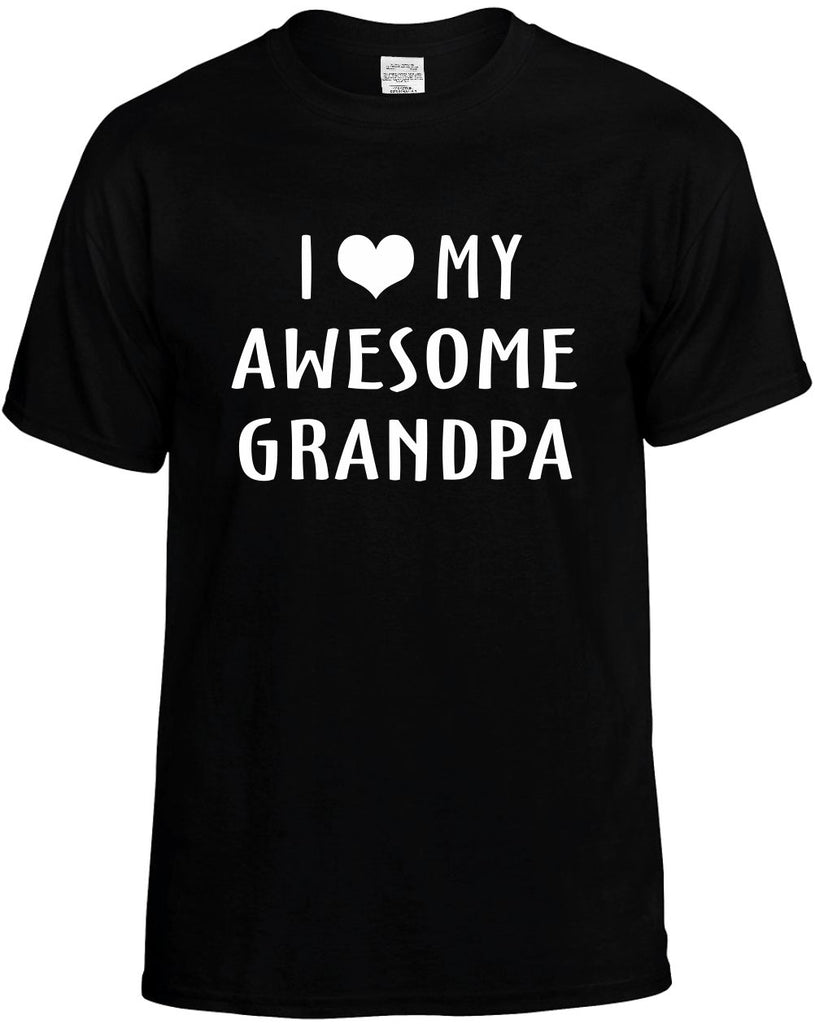 i love heart my awesome grandpa mens funny t-shirt black