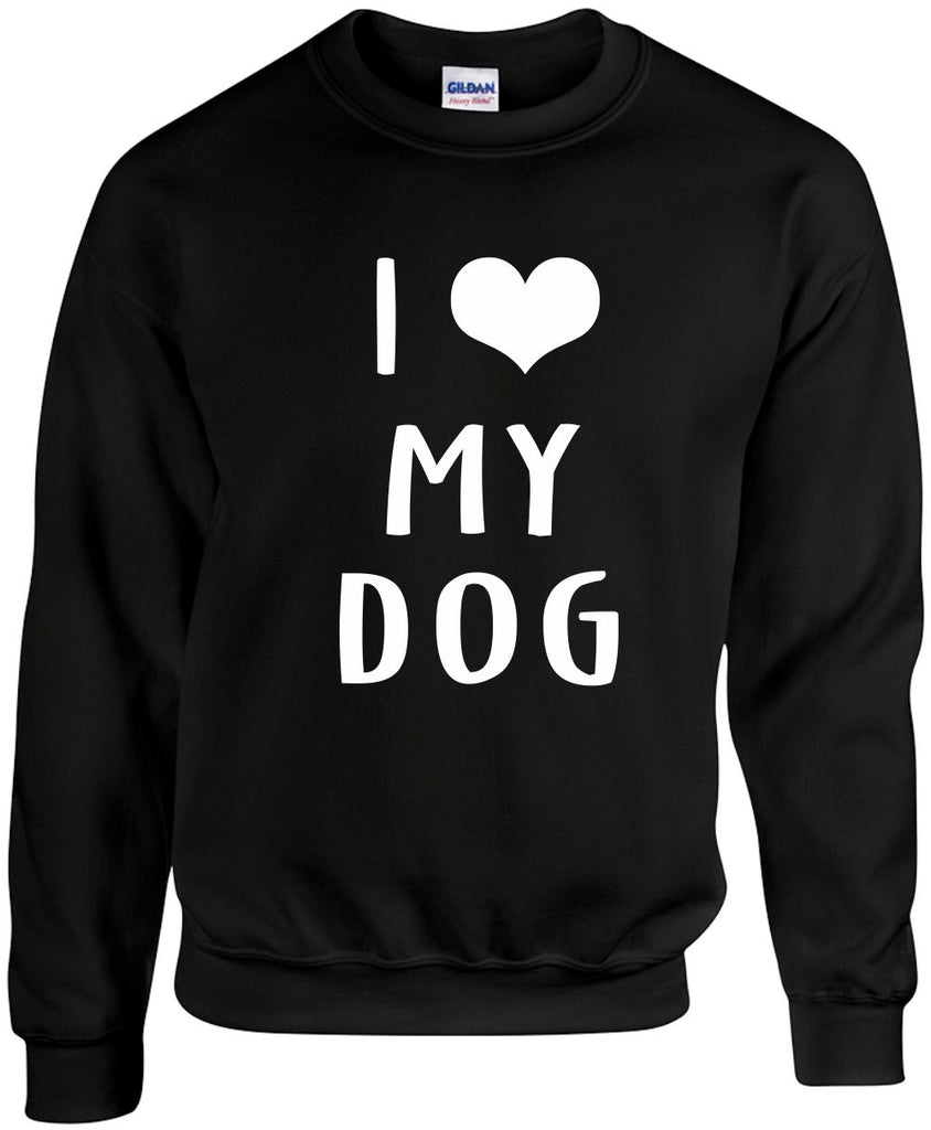 i love heart my dog unisex crewneck sweatshirt black signature outlet novelty 