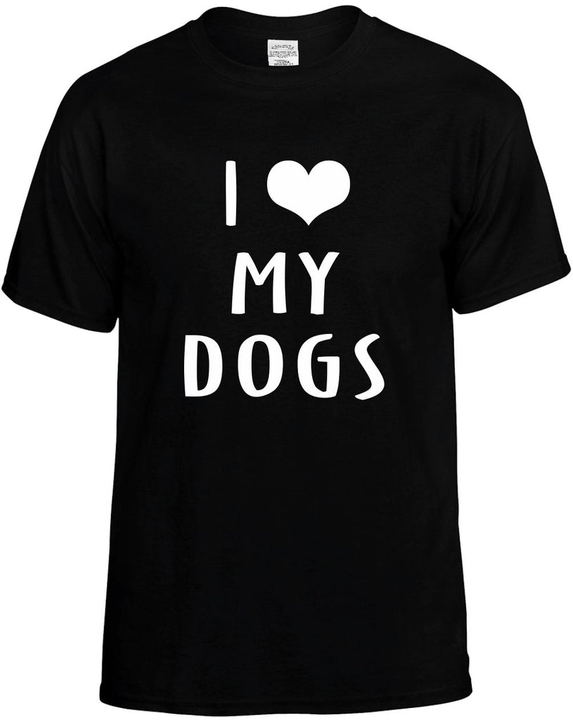 i love heart my dogs mens funny t-shirt black