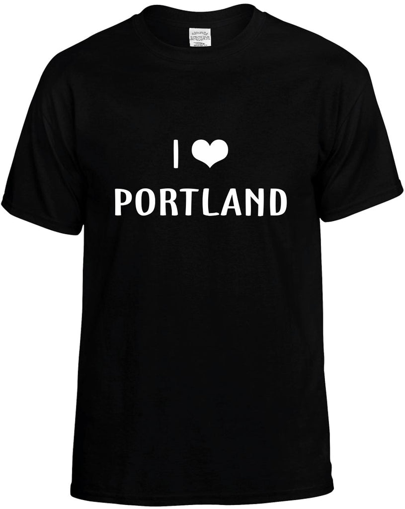 i love heart portland mens funny t-shirt black