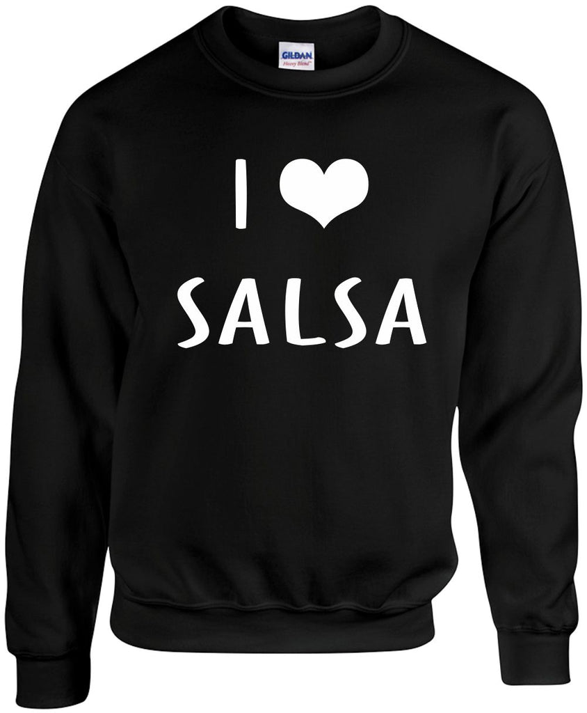 i love heart salsa unisex crewneck sweatshirt black signature outlet novelty 