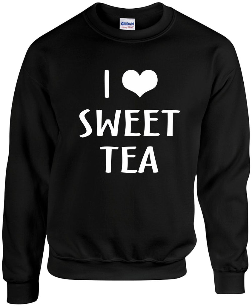 i love heart sweet tea unisex crewneck sweatshirt black signature outlet novelty 