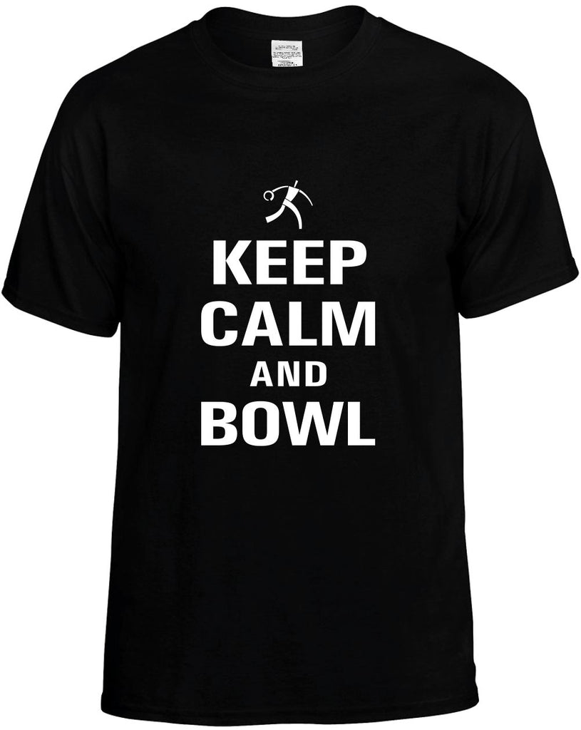 keep calm and bowl mens funny t-shirt black