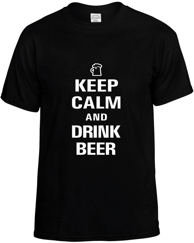 keep calm and drink beer mens funny t-shirt black