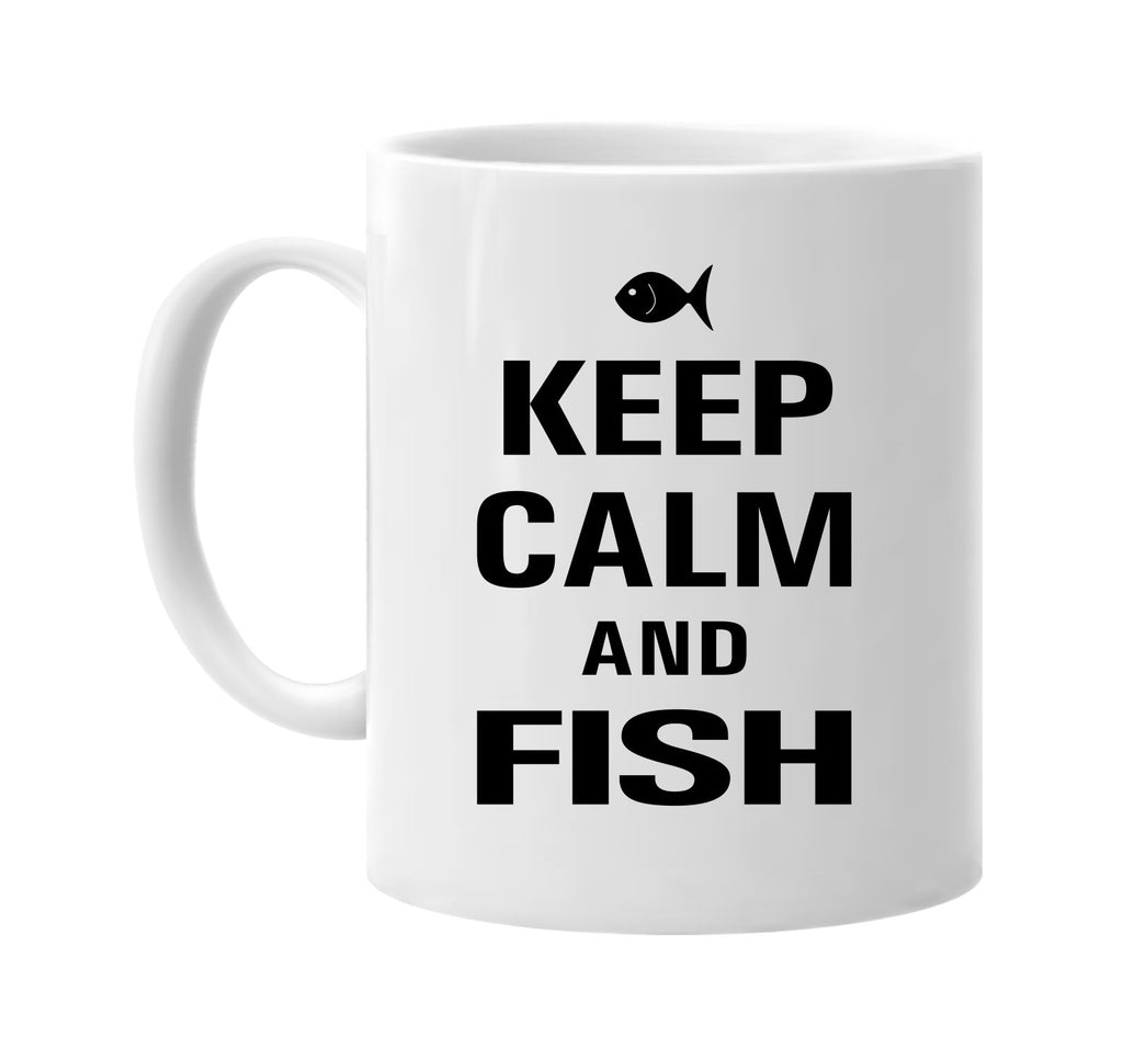 keep calm and fish signature outlet novelty coffee cup mug graphic gift ideas gifts for the family mom dad