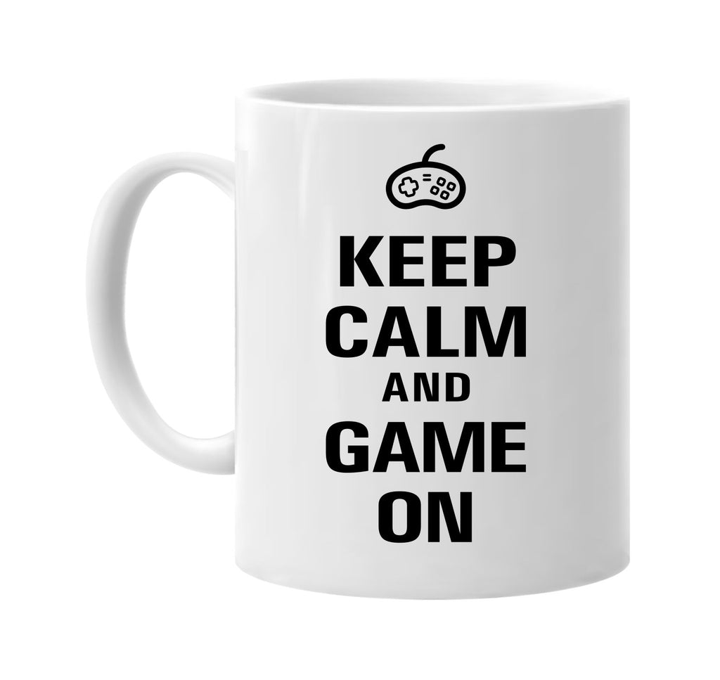 keep calm and game on signature outlet novelty coffee cup mug graphic gift ideas gifts for the family mom dad